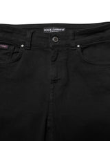 Dolce & Gabbana Black Cotton Skinny Mid Waist Denim Jeans