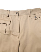 Dolce & Gabbana Beige Mid Waist Cargo Tapered Pants