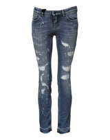 Dolce & Gabbana Blue PRETTY Tattered Skinny Denim Jeans