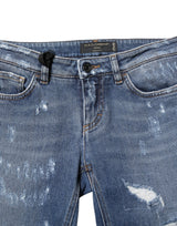 Dolce & Gabbana Blue PRETTY Tattered Skinny Denim Jeans