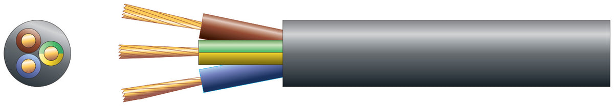 Mercury Mains Power Cable 3-Core 10A 1.0mm 100m Black 804.344UK