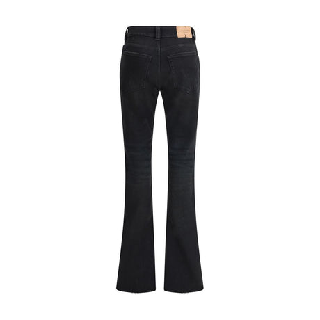 Balenciaga Black Cotton Bootcut Jeans