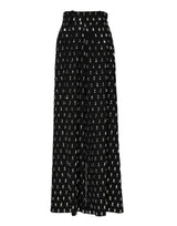 Dolce & Gabbana Black Crystal Embellished Wide Leg Pants
