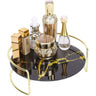 Elegant Marble Pattern Glass Makeup Organizer Tray