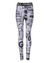 Dolce & Gabbana White Graphic HighWaist Skinny Leggings Pants