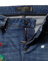 Dolce & Gabbana Blue Cotton Mid Waist Skinny Denim Jeans