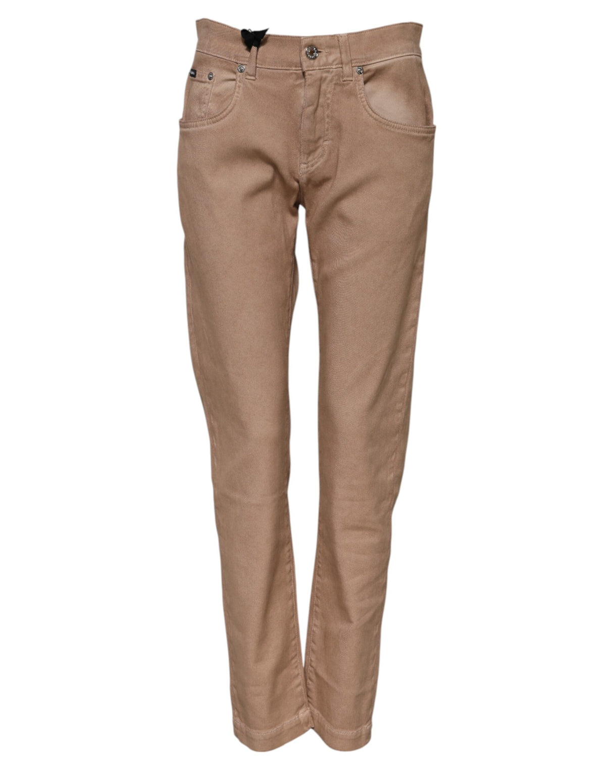 Dolce & Gabbana Brown Cotton Boyfriend Denim Trousers Jeans