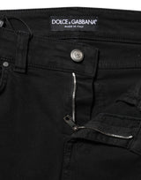Dolce & Gabbana Black Cotton Skinny Mid Waist Denim Jeans