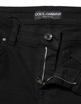 Dolce & Gabbana Black Cotton Skinny Mid Waist Denim Jeans