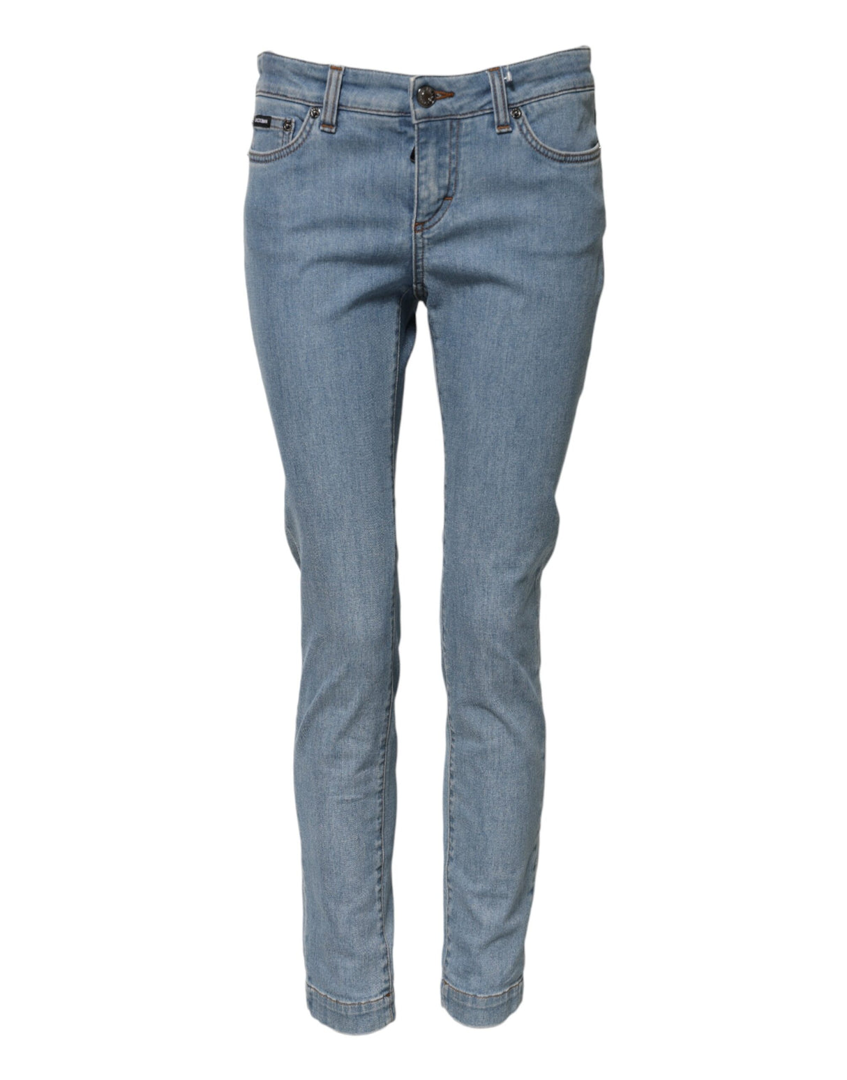 Dolce & Gabbana Blue Cotton PRETTY MidWaist Skinny Denim Jeans