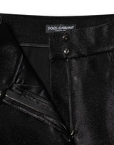 Dolce & Gabbana Black Cotton Stretch Lurex Thread Skinny Pants