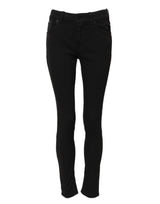 Dolce & Gabbana Black Cotton Skinny Mid Waist Denim Jeans