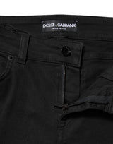 Dolce & Gabbana Black Cotton Skinny Mid Waist Denim Jeans