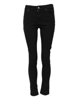 Dolce & Gabbana Black Cotton Skinny Mid Waist Denim Jeans