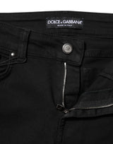 Dolce & Gabbana Black Cotton Skinny Mid Waist Denim Jeans