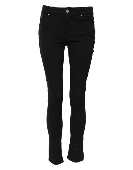 Dolce & Gabbana Black Cotton Skinny Mid Waist Denim Jeans