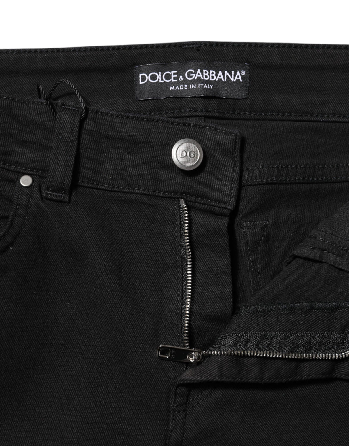 Dolce & Gabbana Black Cotton Skinny Mid Waist Denim Jeans