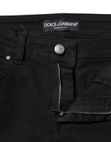 Dolce & Gabbana Black Cotton Skinny Mid Waist Denim Jeans