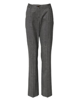 Dolce & Gabbana Gray Checkered High Waist Flared Pants