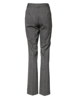 Dolce & Gabbana Gray Checkered High Waist Flared Pants