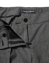 Dolce & Gabbana Gray Checkered High Waist Flared Pants