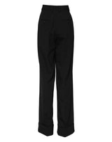 Dolce & Gabbana Black Wool High Waist Formal Pants