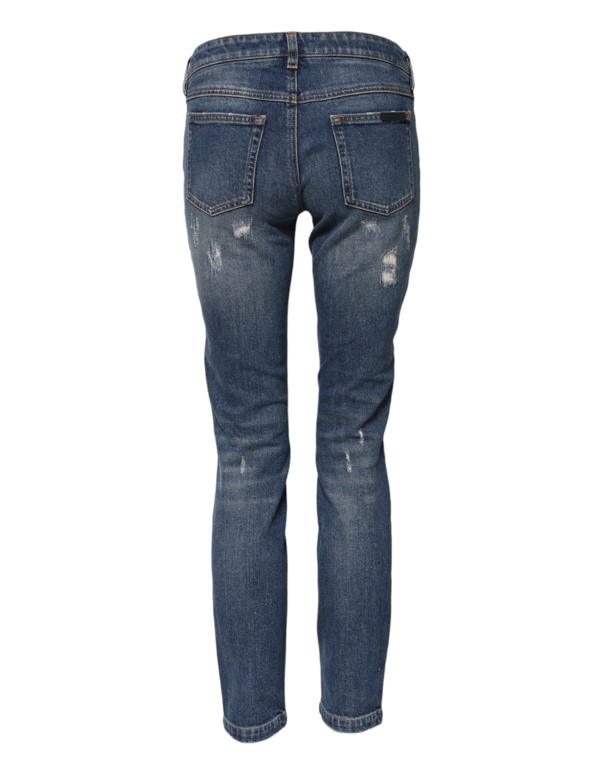 Dolce & Gabbana Blue Play Card Embroidery Skinny Denim Jeans