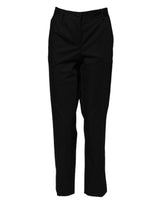 Dolce & Gabbana Black Cotton High Waist Formal Pants