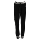 Dolce & Gabbana Black Cotton Jogger Logo Waist Pants