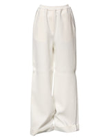 Dolce & Gabbana White Viscose Wide Leg Pull On Pants