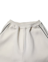 Dolce & Gabbana White Viscose Wide Leg Pull On Pants