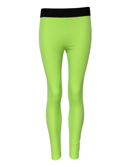 Dolce & Gabbana Green Nylon Slim Fit Leggings Pants