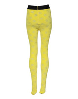 Dolce & Gabbana Yellow Logo Slim Fit Leggings Pants