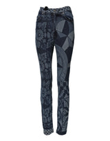 Dolce & Gabbana Blue Graphic Print Cotton Skinny Denim Jeans