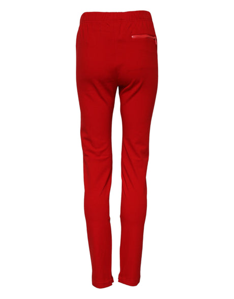 Dolce & Gabbana Red Mid Waist Slim Fit Pants