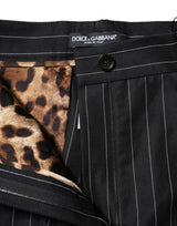 Dolce & Gabbana Black Stripes High Waist Tapered Pants
