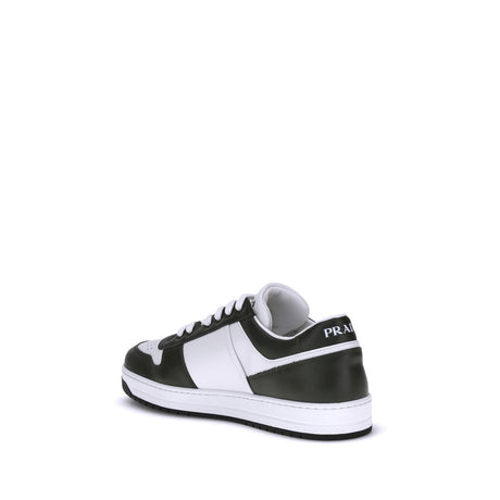 Prada Black Calf Leather Bos Taurus Low Top Sneakers