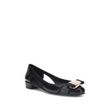 Ferragamo Black Rubber Ballet Flats
