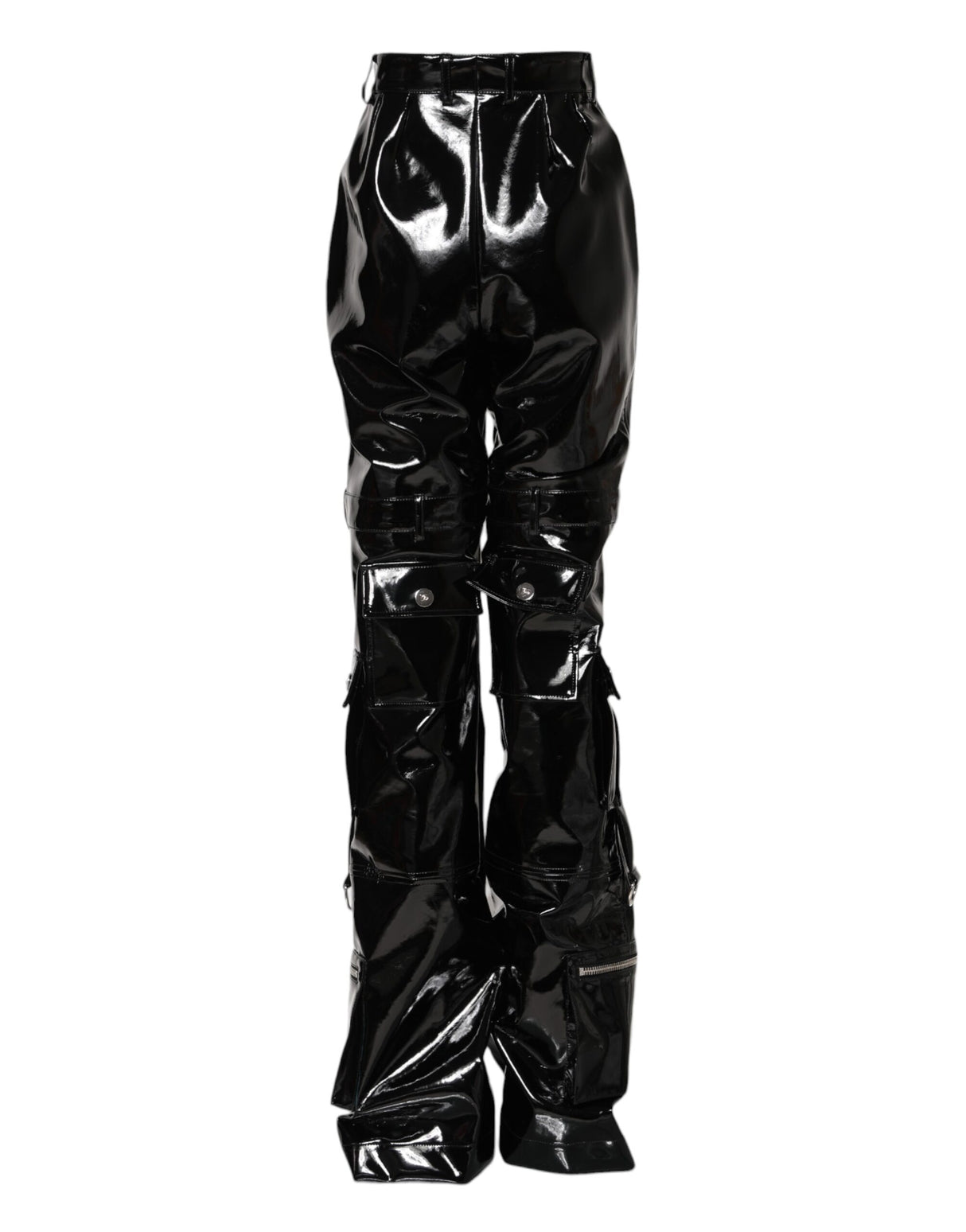 Dolce & Gabbana Black High Waist Cargo Bootcut Pants