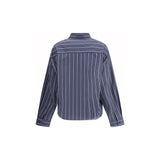 Balenciaga Blue Cotton Pattern Shirt
