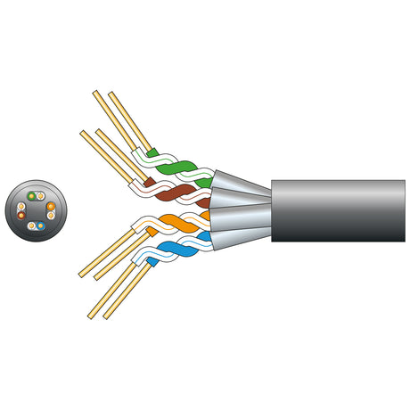 Mercury CAT6A FTP Outdoor Network Cable OFC 305m Grey 808.034UK
