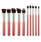10-Piece Black Silver & Black Gold Makeup Brush Set