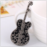 Vintage Black Guitar Violin Brooch Pin Accessory