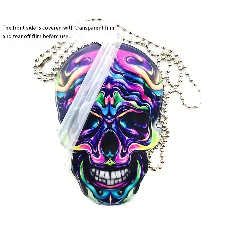 Neon Skull Acrylic Pendant for Car and Bag Accessories