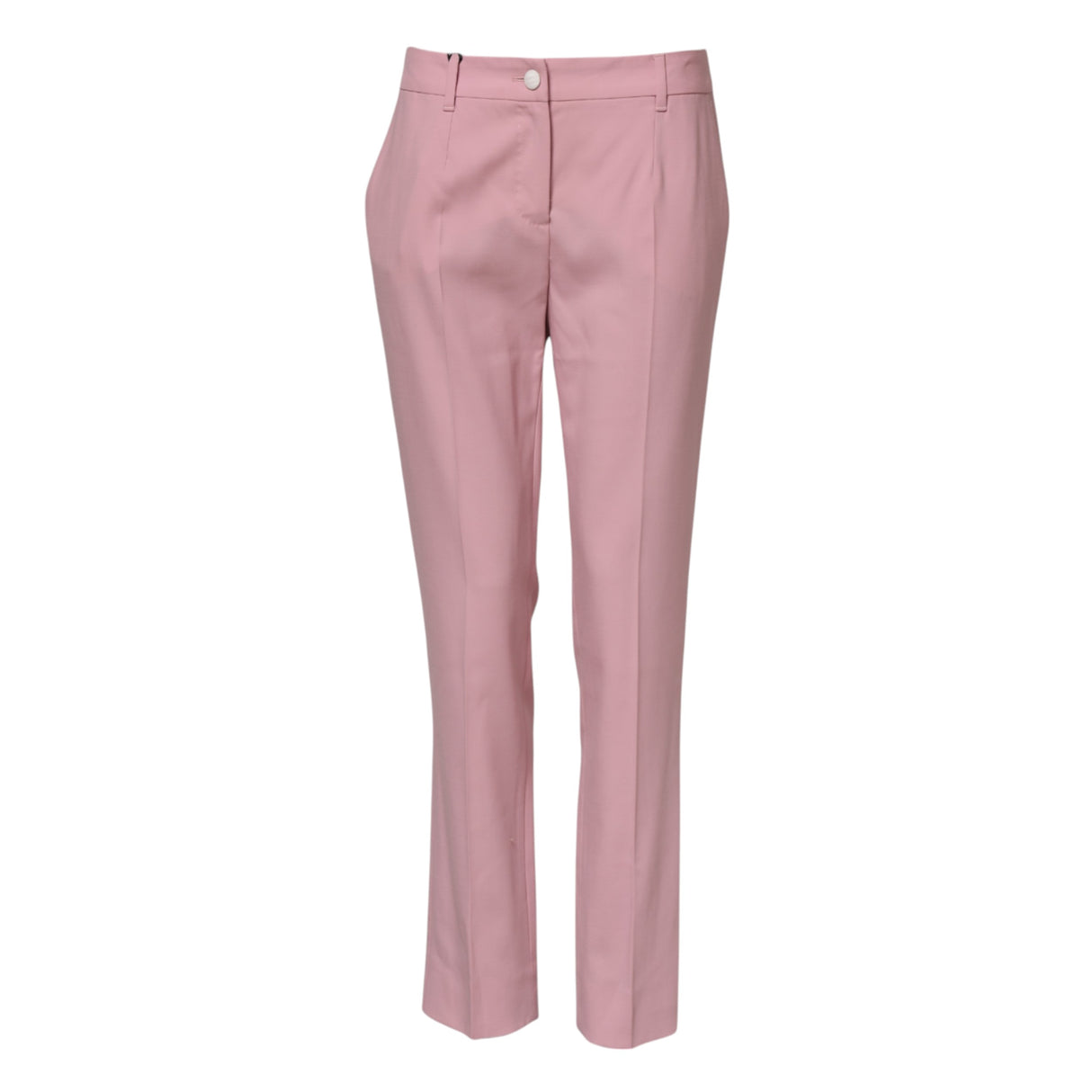 Dolce & Gabbana Pink Wool Mid Waist Tapered Pants