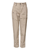 Dolce & Gabbana Beige Cotton High Waisted Pants