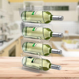 OKITCHEN Set of 4 Refrigerator Wine Rack Cabinet Water Bottles Storage Organizer Stackable Wine Rack for Kitchen Countertop Save Space 1-Bottle 4 Packs