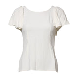 Dolce & Gabbana White Round Neck Short Sleeves Blouse Top