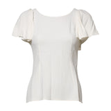 Dolce & Gabbana White Round Neck Short Sleeves Blouse Top