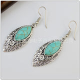 Bohemian Vintage Turquoise Leaf Earrings Accessory